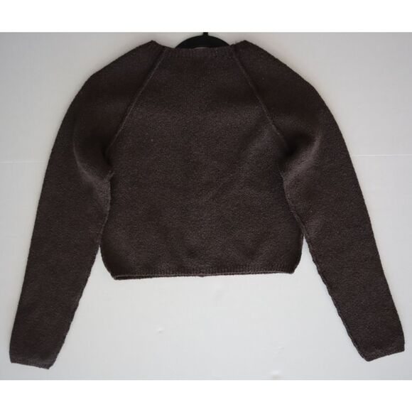 Free People OB2127408 Women's Sz XS Chocolate Brown Sydney Shrunken Cardigan - Picture 7 of 8